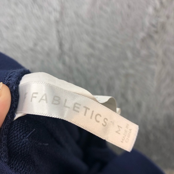 Fabletics Joggers Womens Size Medium Luxe Terry Drawstring Pocket Jogger Navy - Picture 9 of 13